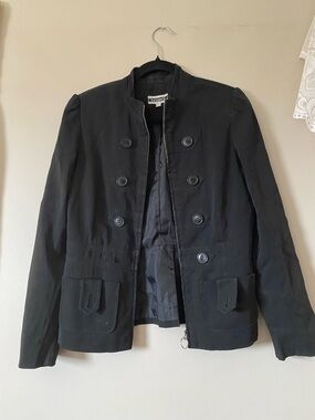 Women’s Black Military-Style Button Jacket